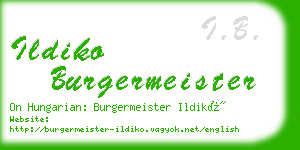 ildiko burgermeister business card